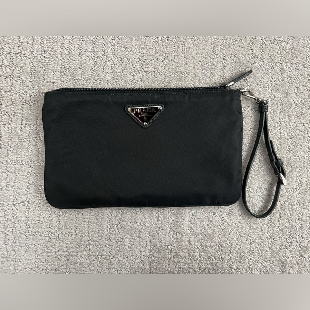 Prada Wristlet Clutch in Black